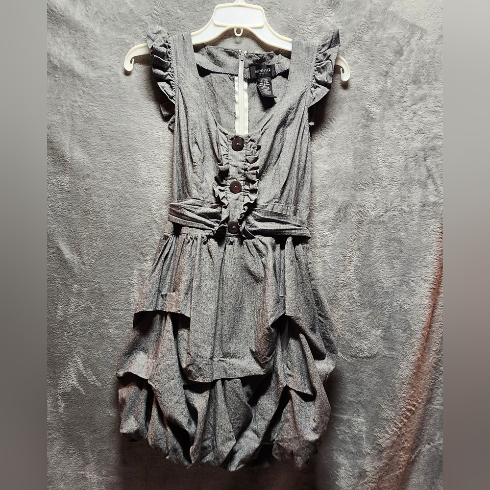ALYN PAIGE gray denim bubble mini dress, junior size 9/10